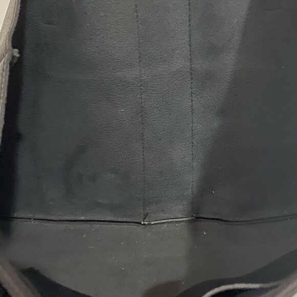 Vince Camuto Faux Leather Pebbled Black Tote with Gray Stripe - Picture 2 of 5